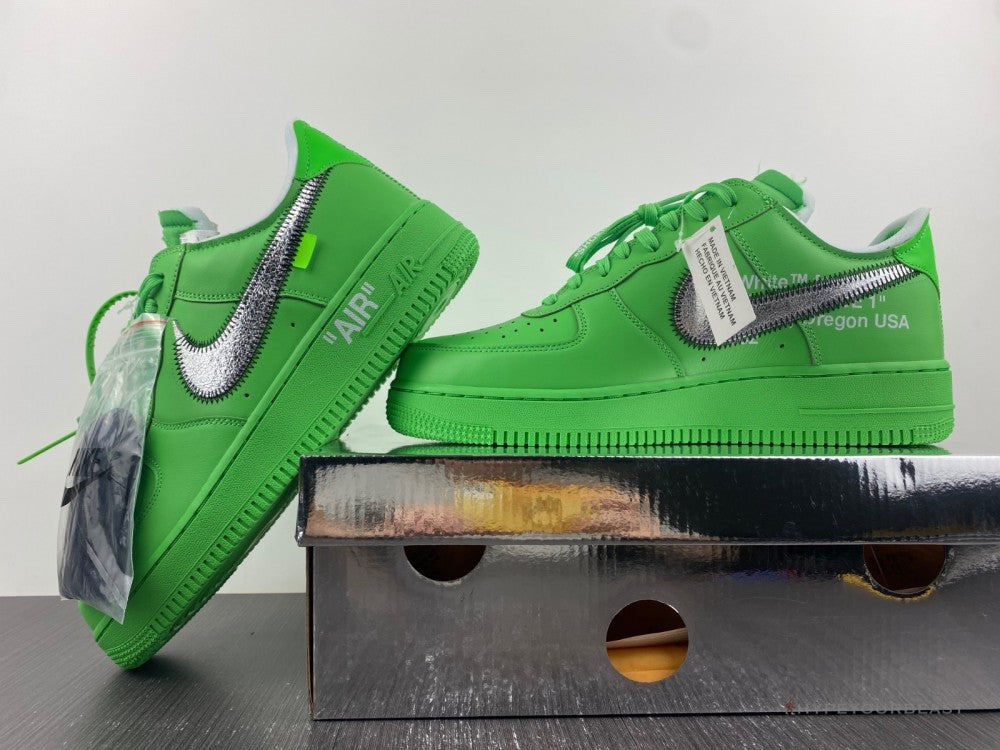 Af1 off white green best sale