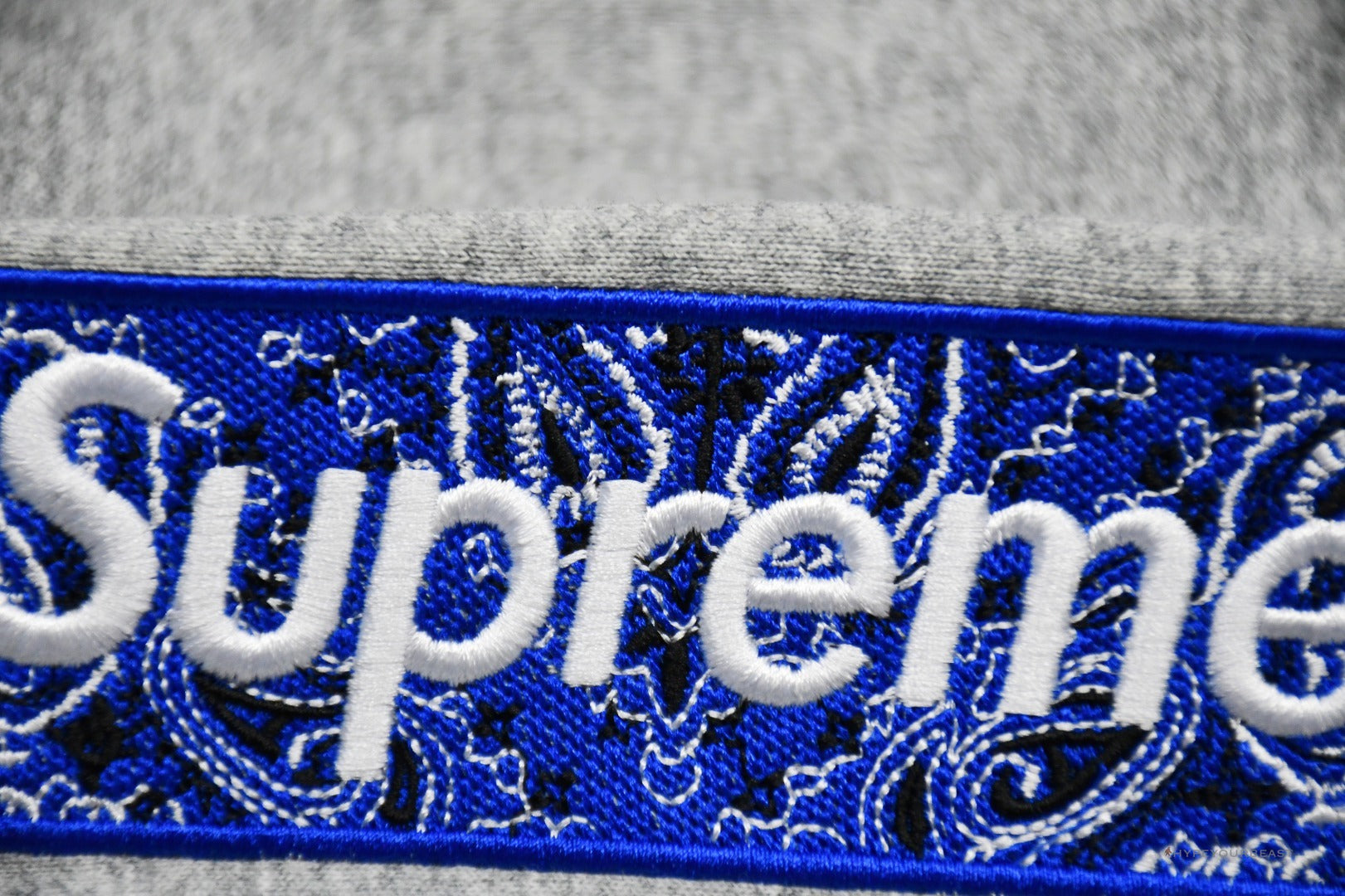 Supreme Bandana Box Logo Hoodie Grey Blue