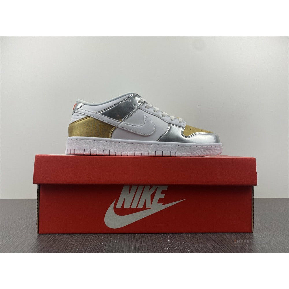 Nike Dunk Low Silver Gold Metallic