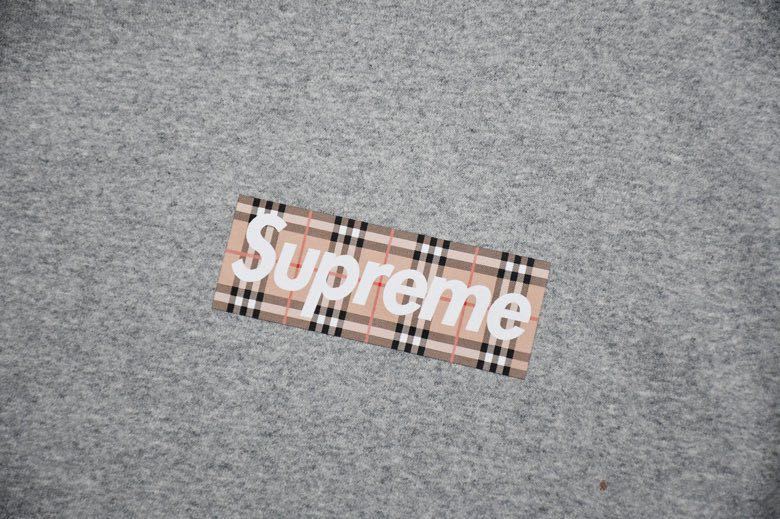 Supreme X Brbrry Box Logo Hoodie Grey