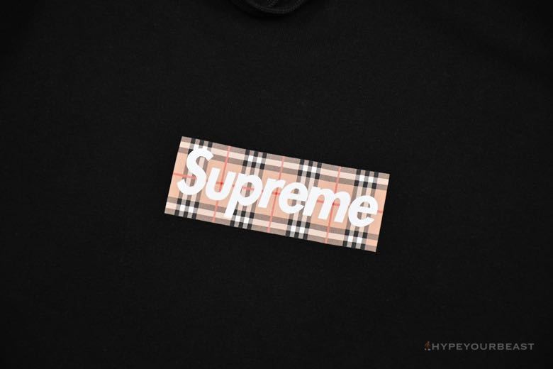 Supreme X Brbrry Box Logo Hoodie Black