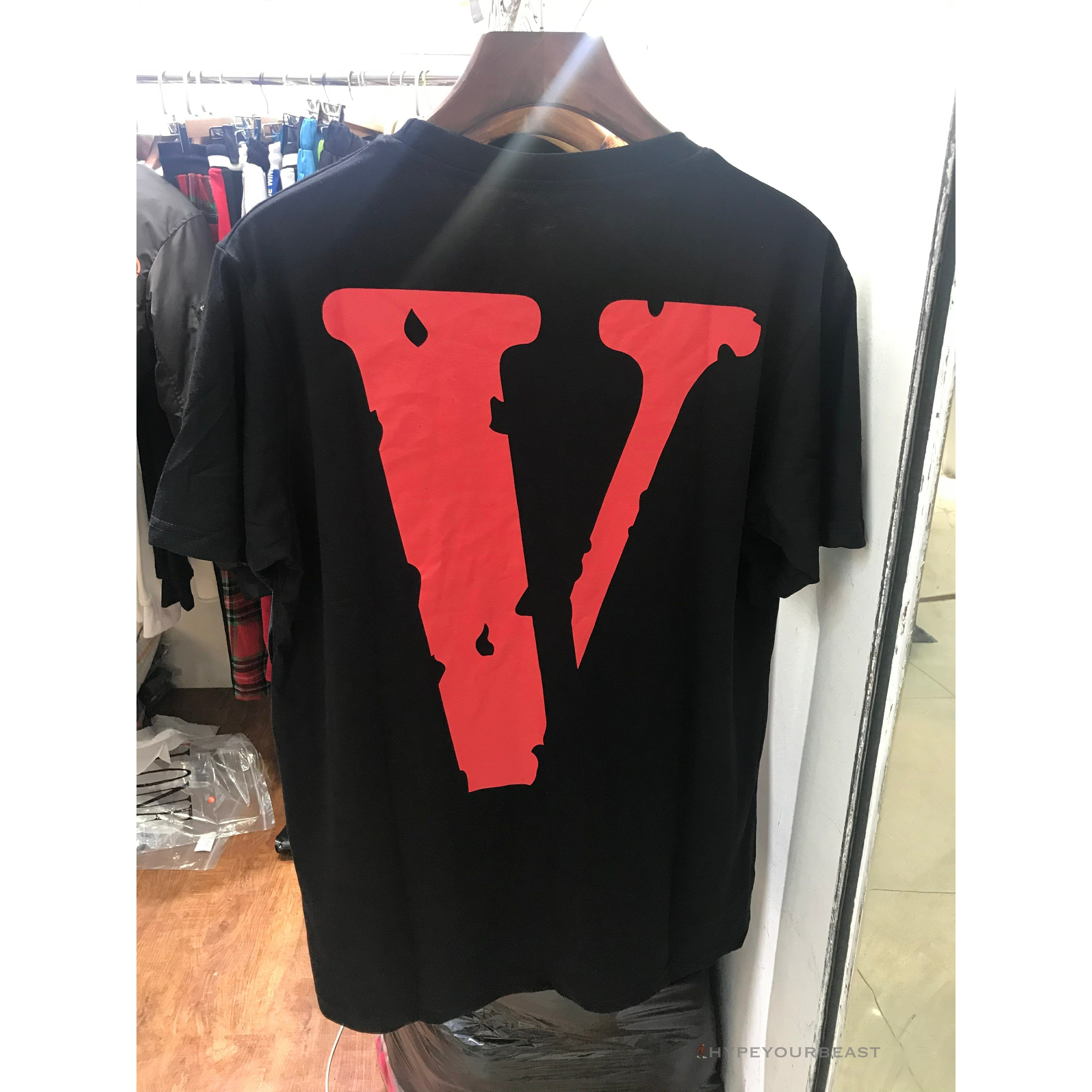 Vlone Black and Red Tee Shirt