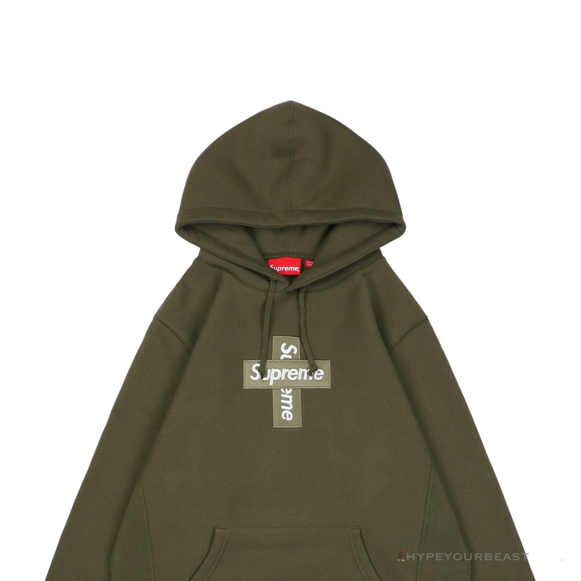 Supreme Cross Box Logo Hoodie Green