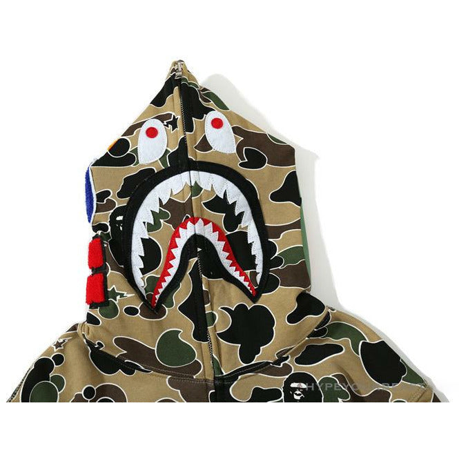 BAPE Shark Head STA Star Camouflage Hoodie 'YELLOW'