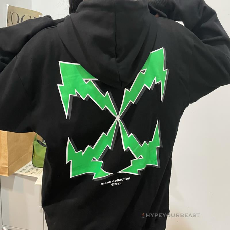 Off-White Green Hoodie - Black