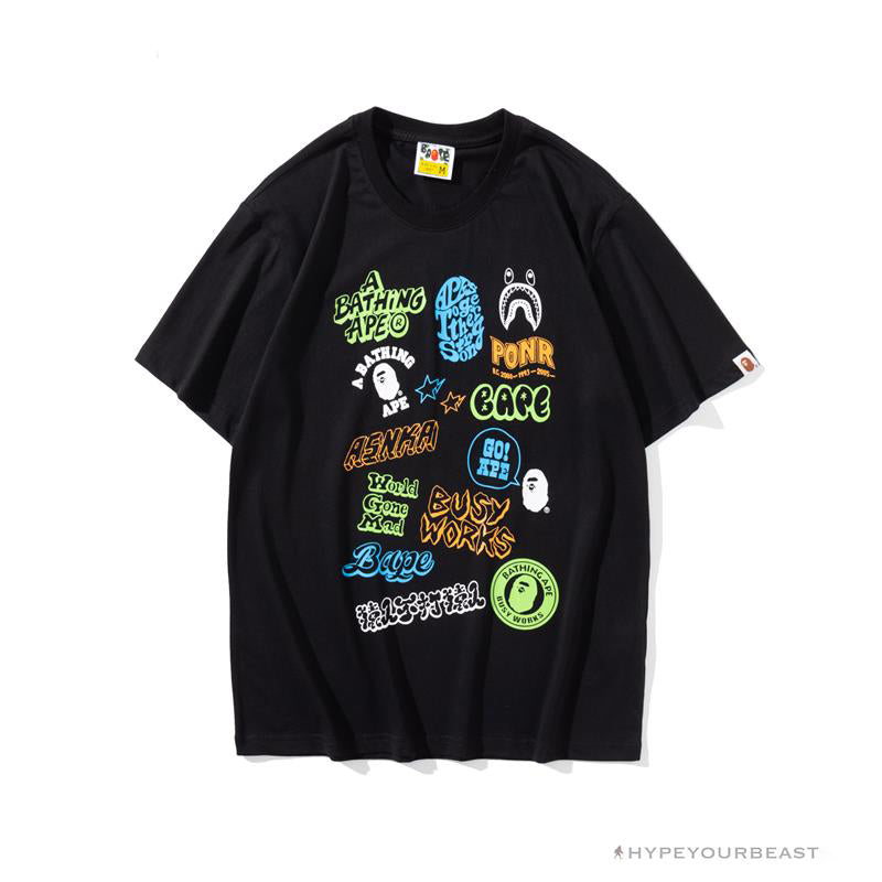 BAPE Street Graffiti Tee Shirt 'BLACK'