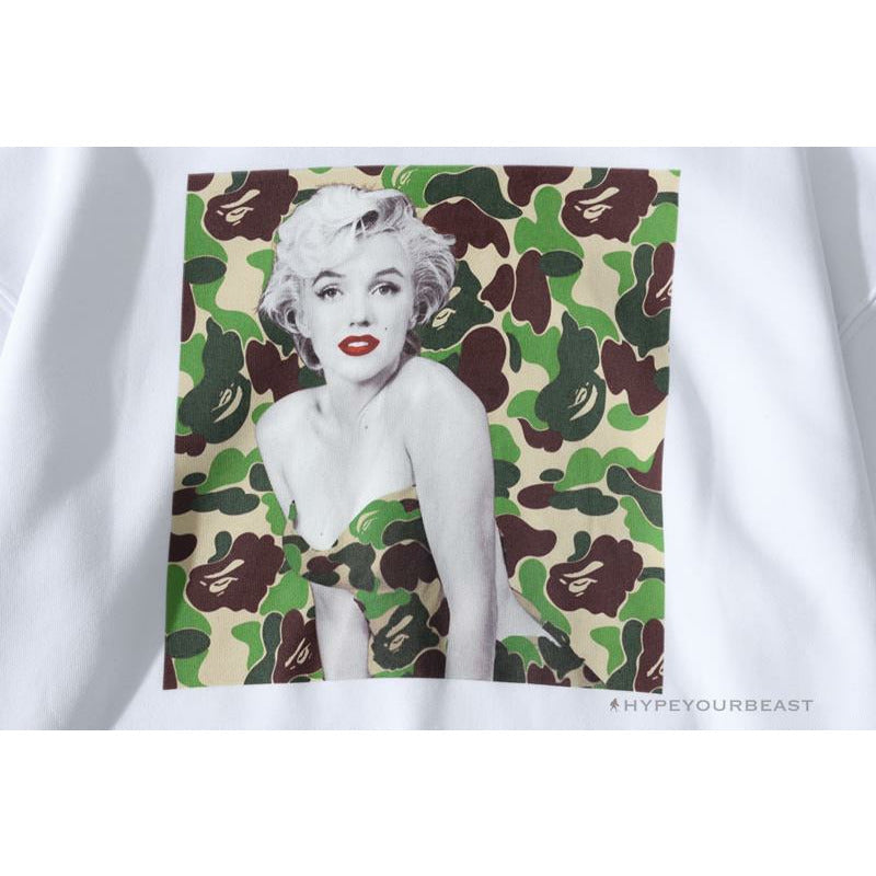 BAPE Marilyn Monroe Camouflage Background Hoodie 'WHITE'