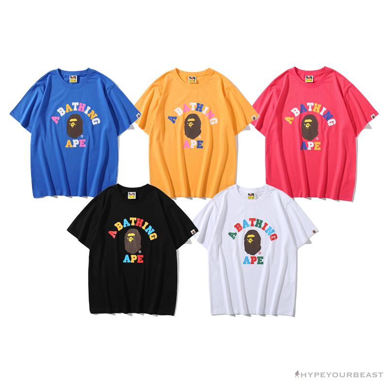 BAPE Little Ape Head Colorful Classic Tee Shirt 'BLACK'