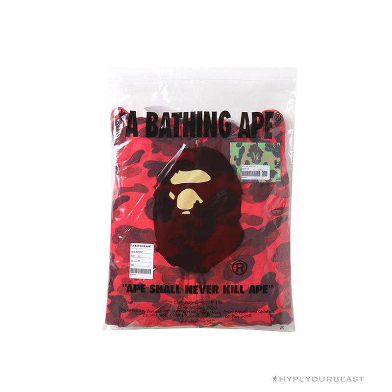 BAPE Camo Hoodie Shark Head 'RED'