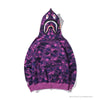 BAPE Shark Head Classic Embroidered Camouflage Zip-Up Hoodie 'PURPLE'