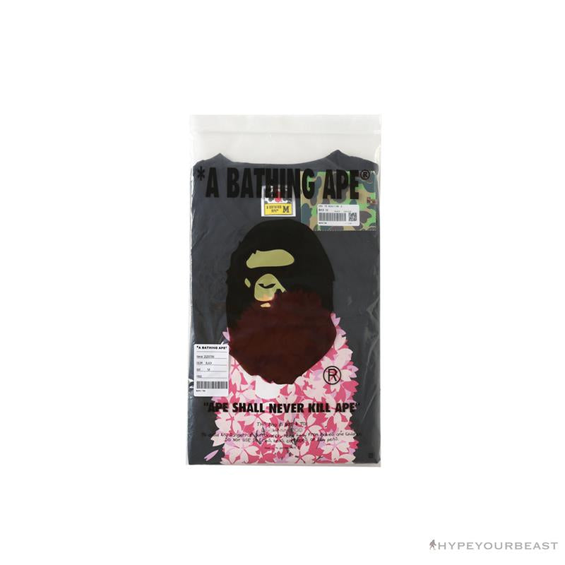 BAPE Japan Limited Edition Pink Cherry Tree Tee Shirt 'BLACK'