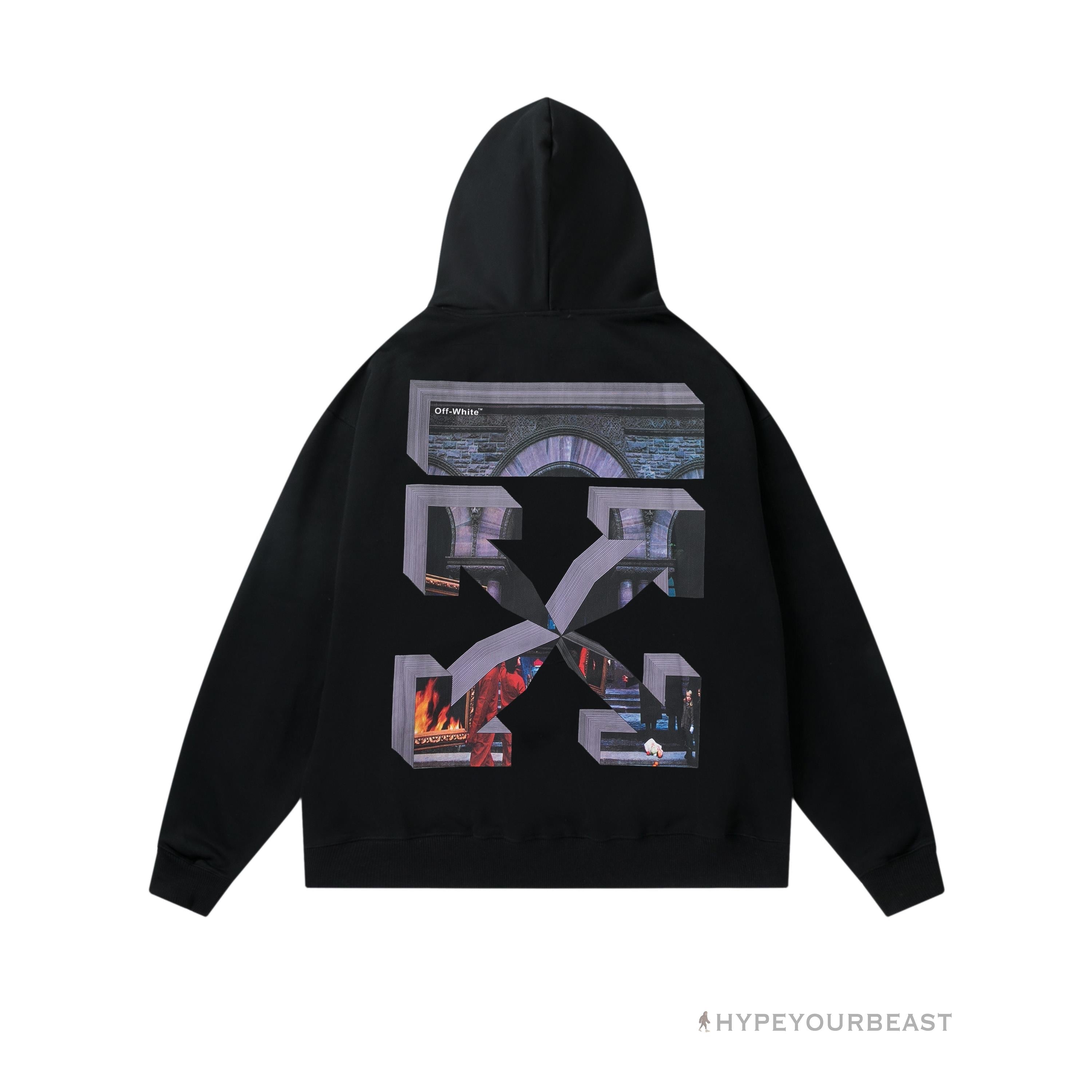 Off White Hoodie Fighter - Black