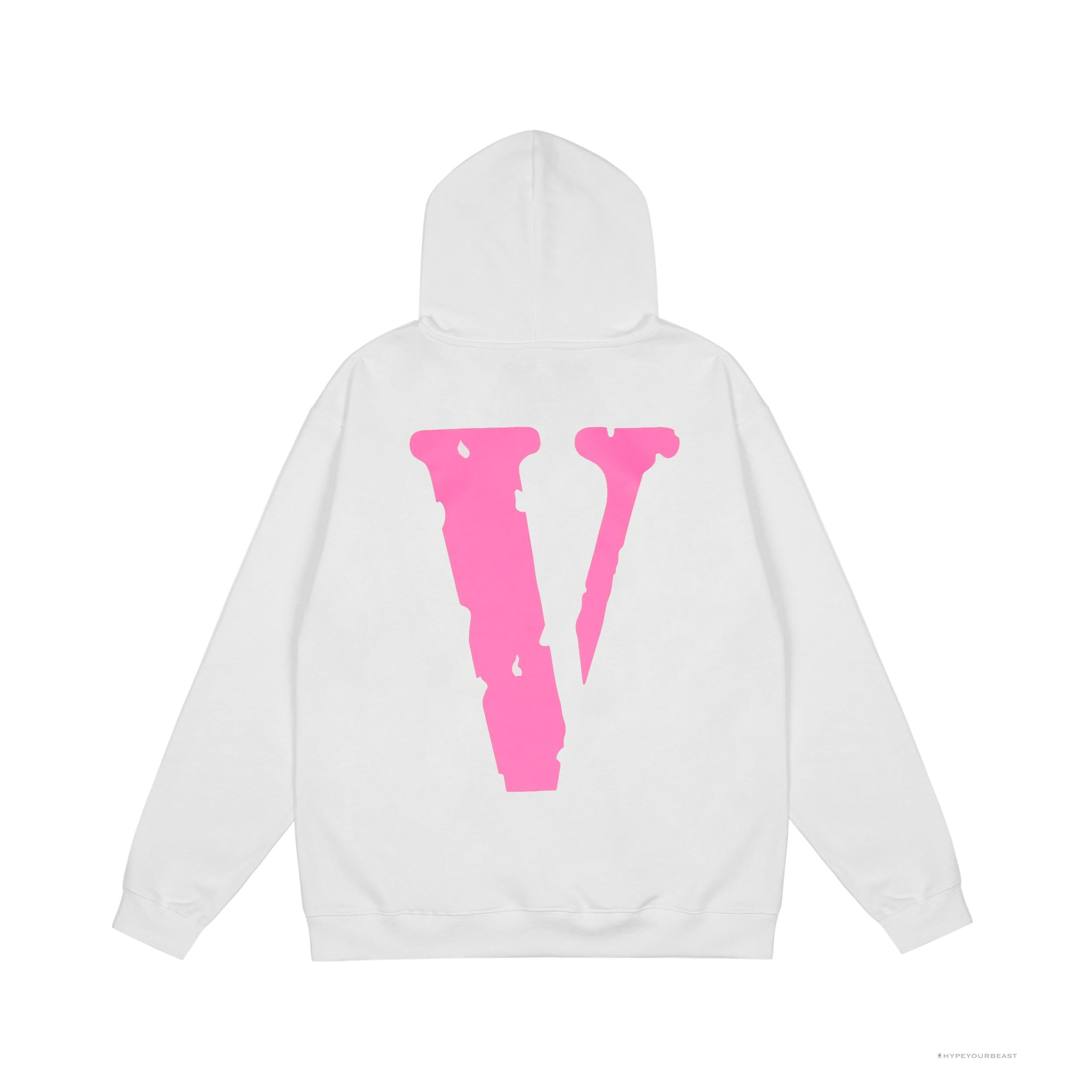 Vlone Hoodie White Pink