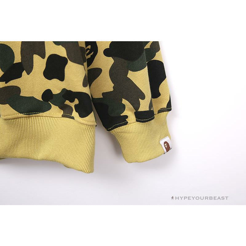 BAPE Classic Ape Head Embroidered Camouflage Long Sleeve Shirt 'YELLOW'