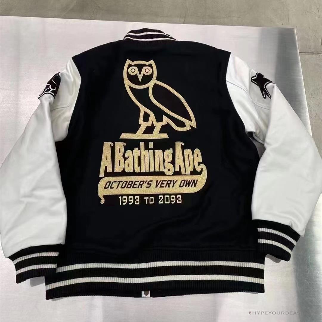 BAPE OVO Patchwork Baseball Owl Jacket