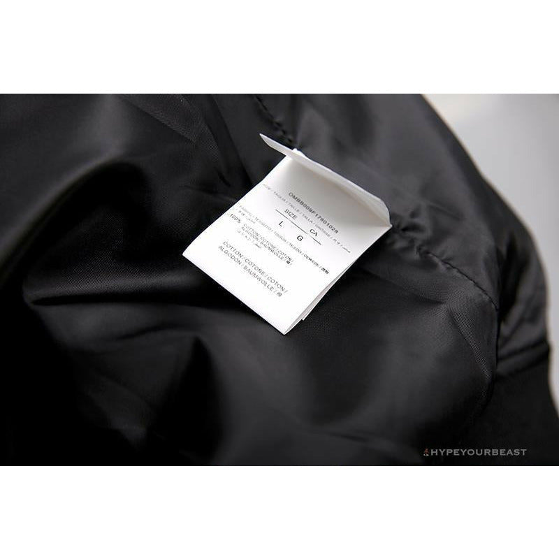 OFF-WHITE 20FW New Logo Hooded Leather Jacket Black