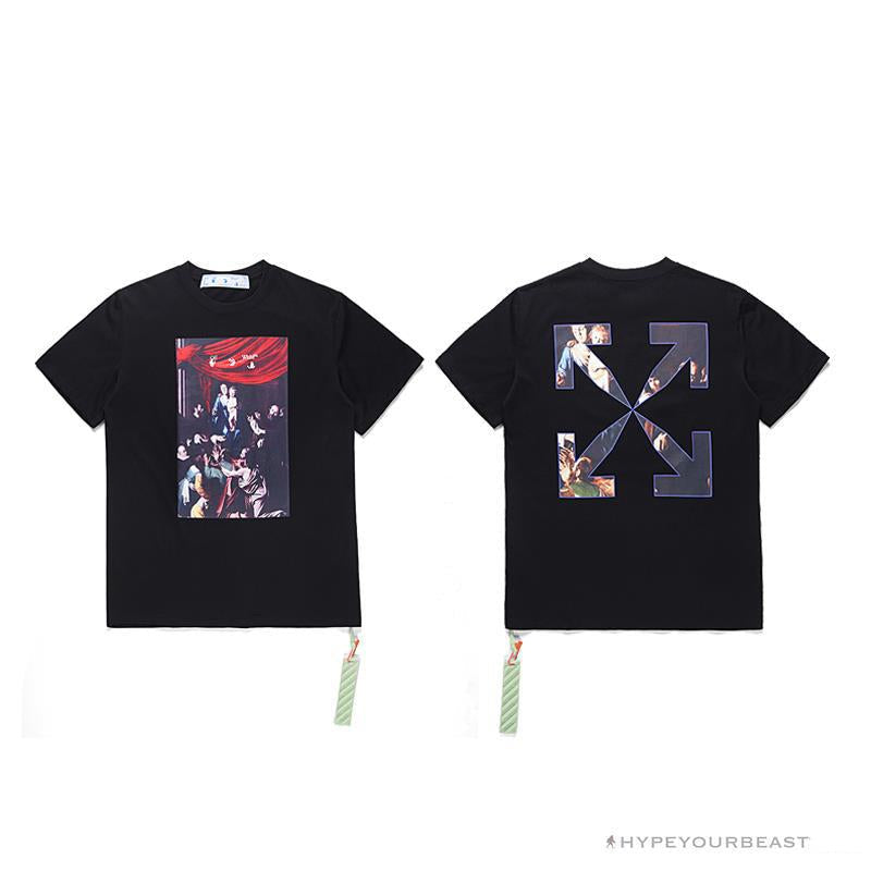 OFF-WHITE Baroque Angel Religious Painting Tee Shirt 'BLACK'
