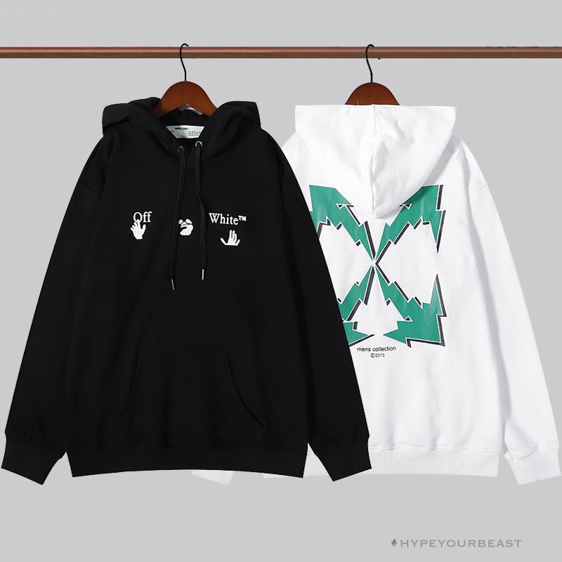 OFF-WHITE Green Arrow Hoodie 'WHITE'