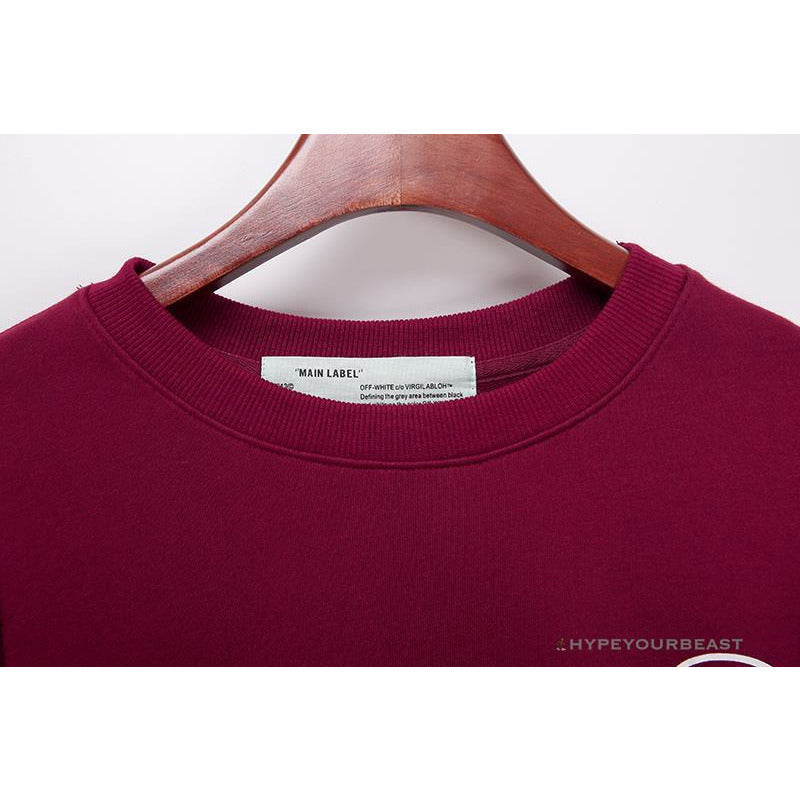 OFF-WHITE Rubber Strip Arrow Long Sleeve Shirt 'WINE RED'