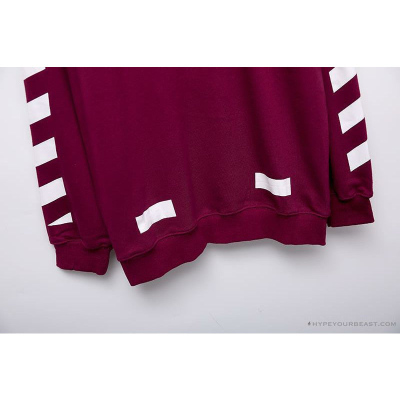 OFF-WHITE Classic Basic Cotton Terry Long Sleeve Shirt 'WINE RED'