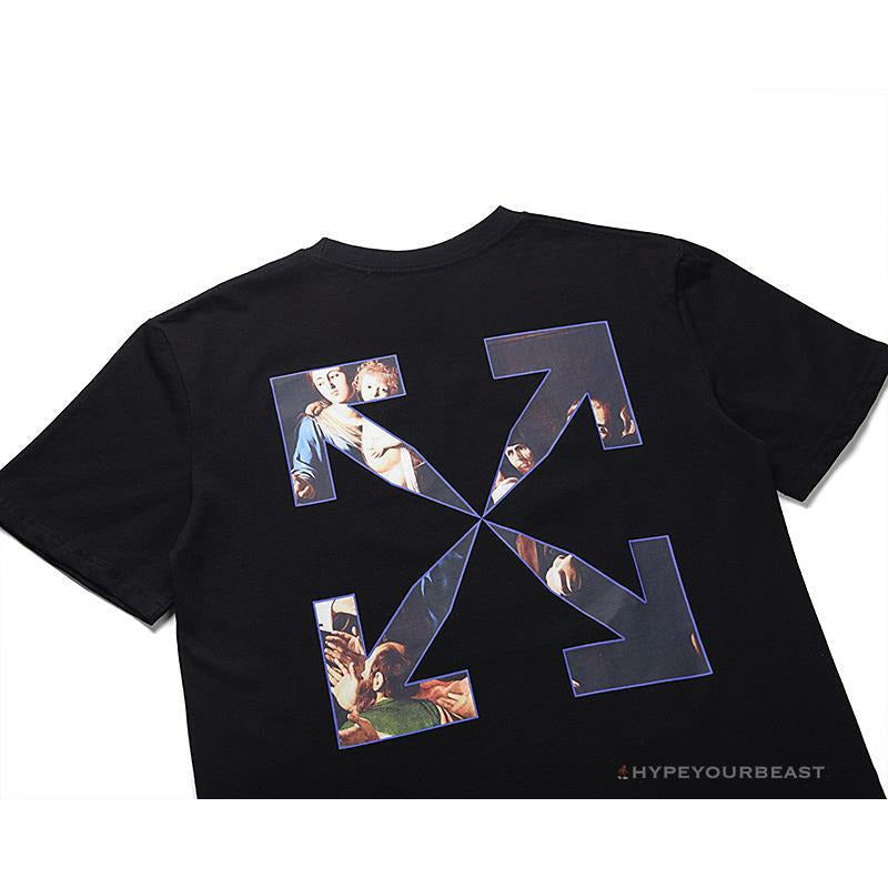 OFF-WHITE Baroque Angel Religious Painting Tee Shirt 'BLACK'