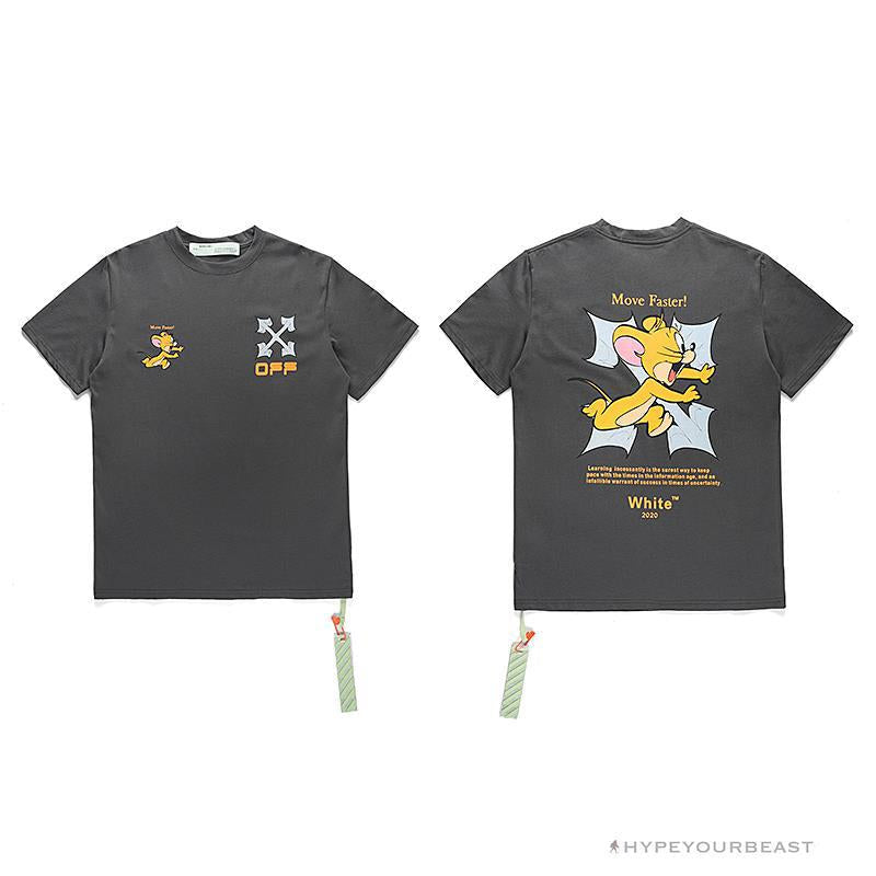 OFF-WHITE Jerry Move Faster Tee Shirt 'GREY'