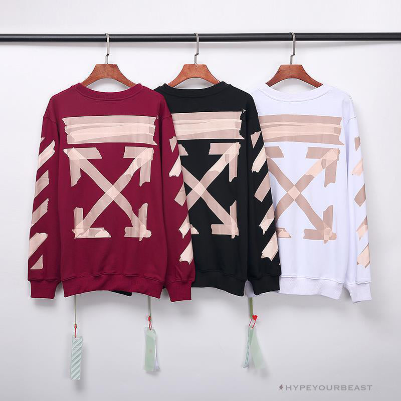 OFF-WHITE Rubber Strip Arrow Long Sleeve Shirt 'WINE RED'