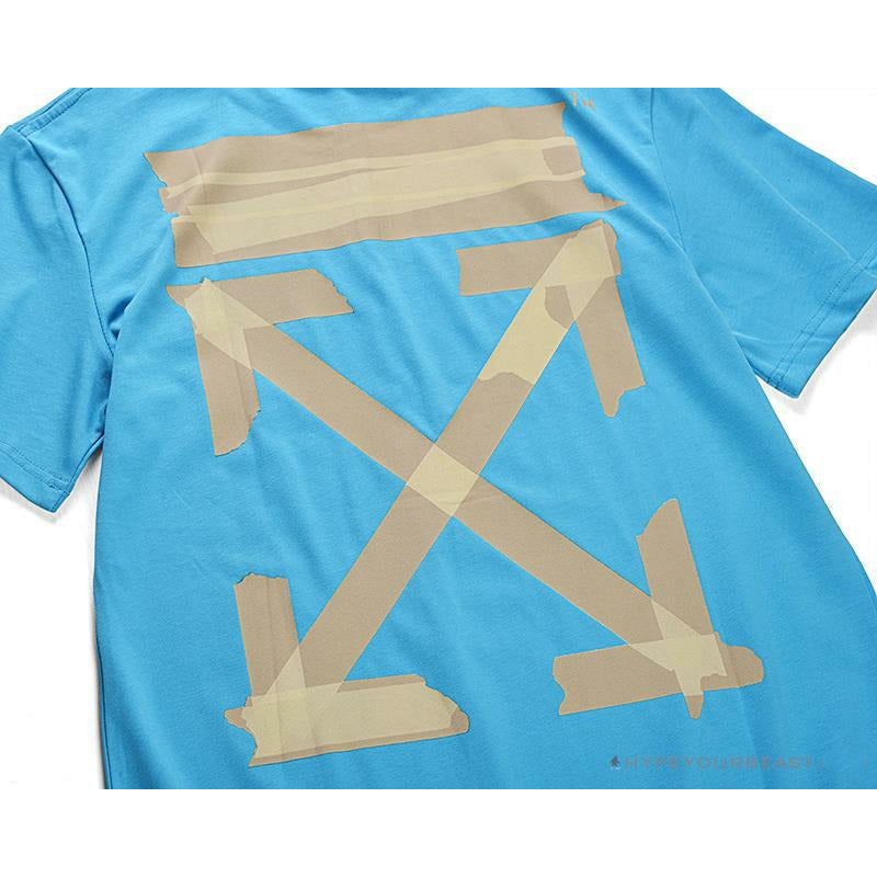 OFF-WHITE Explosive Strip Basic Arrow Tee Shirt 'BLUE'