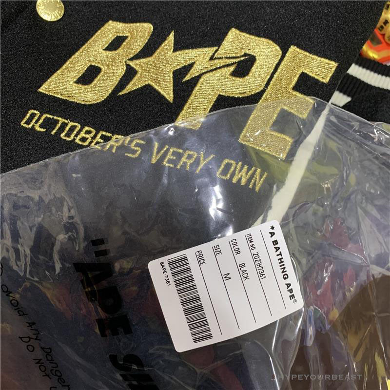 BAPE OVO Patchwork Baseball Owl Jacket