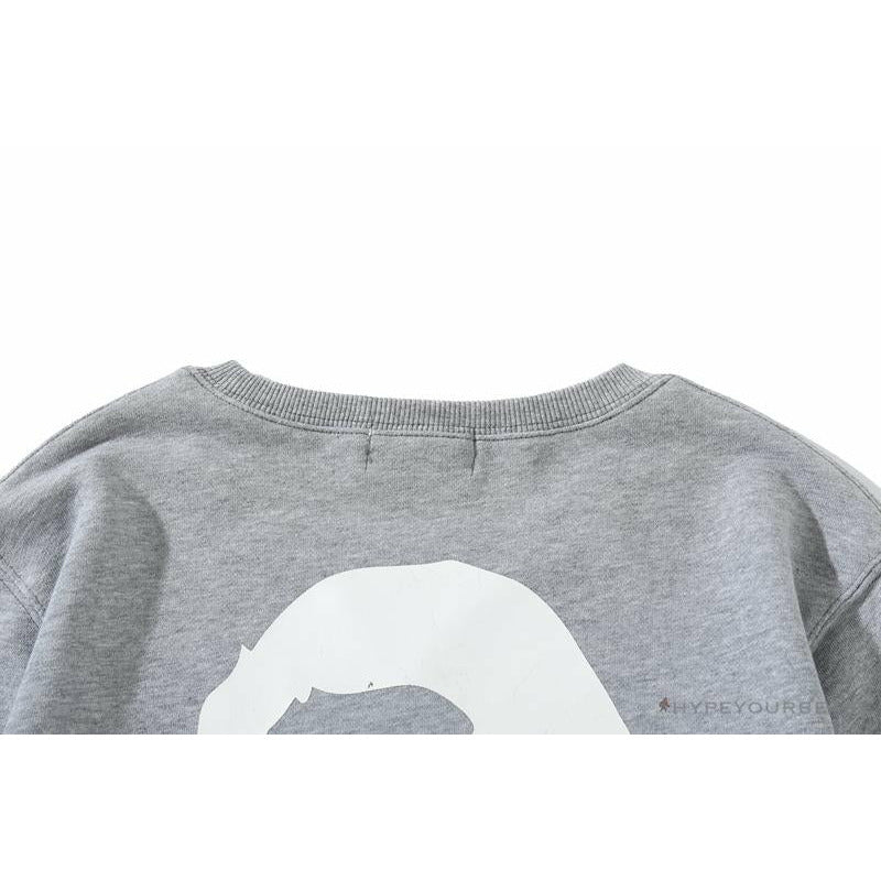 BAPE x RUSSELL ATHLETIC Joint Pullover Long Sleeve Shirt 'GREY'