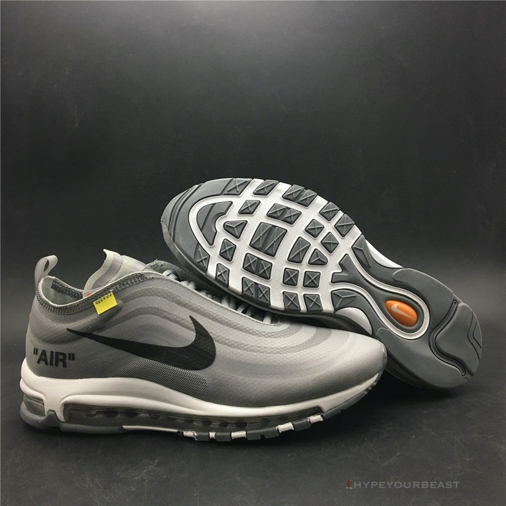 Off White X Nike Air Max 97 Light Grey Black White