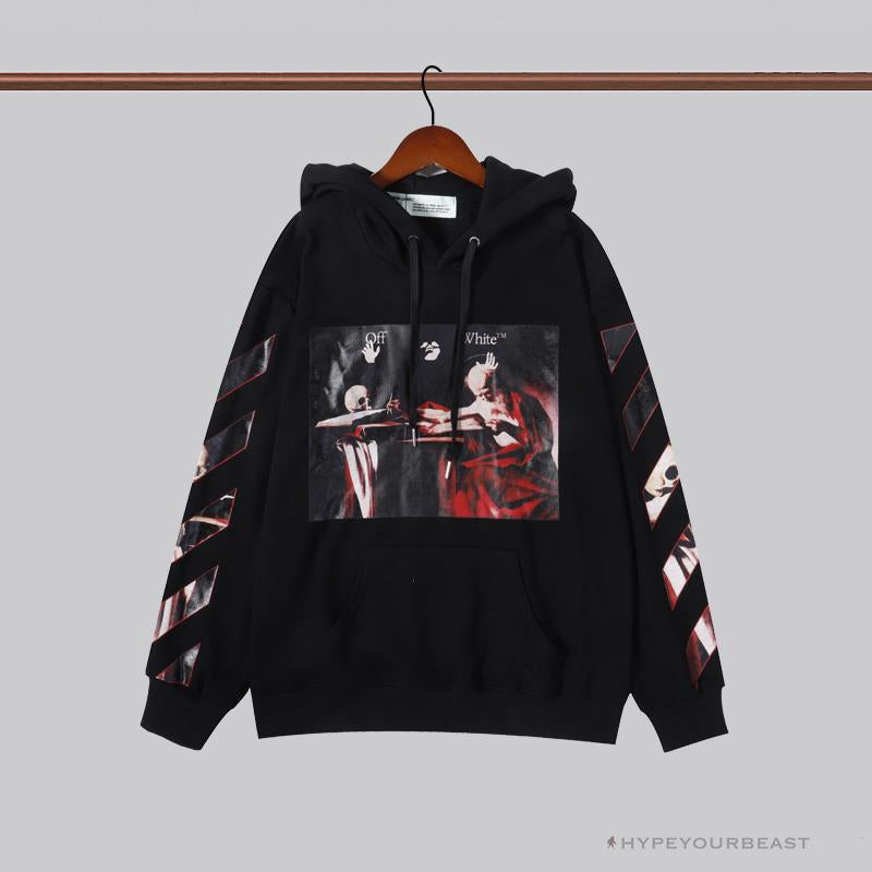 OFF-WHITE Skull and Writing Hoodie 'BLACK'