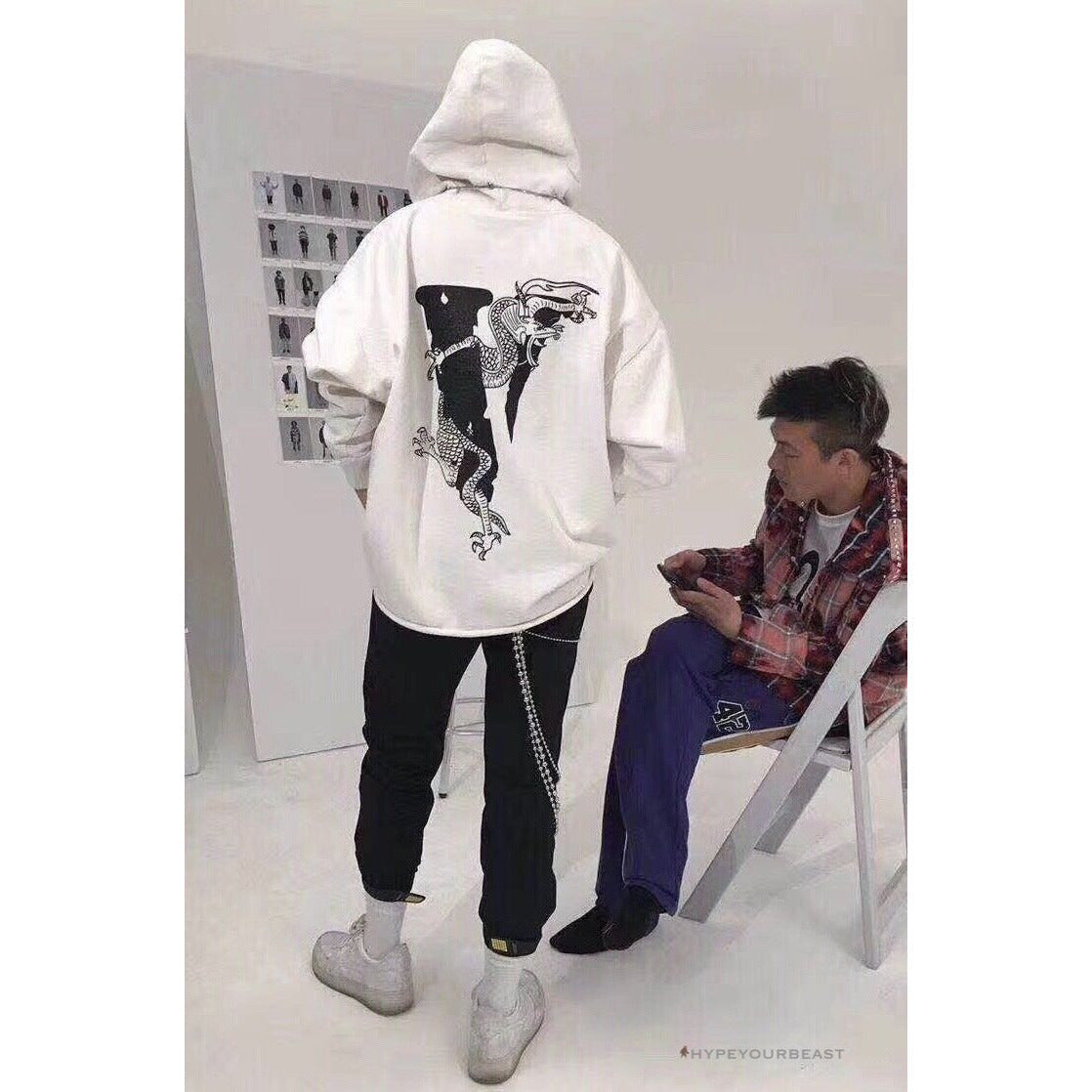 Vlone Black White Serpent Hoodie