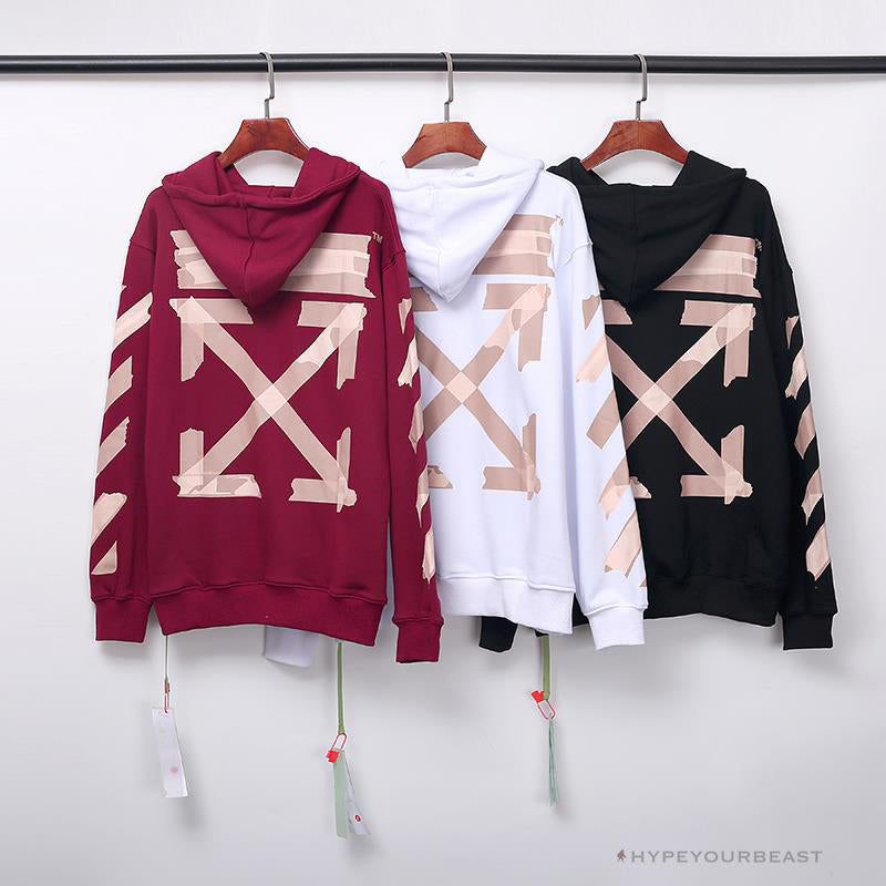 OFF-WHITE Rubber Strip Arrow Hoodie 'WHITE'