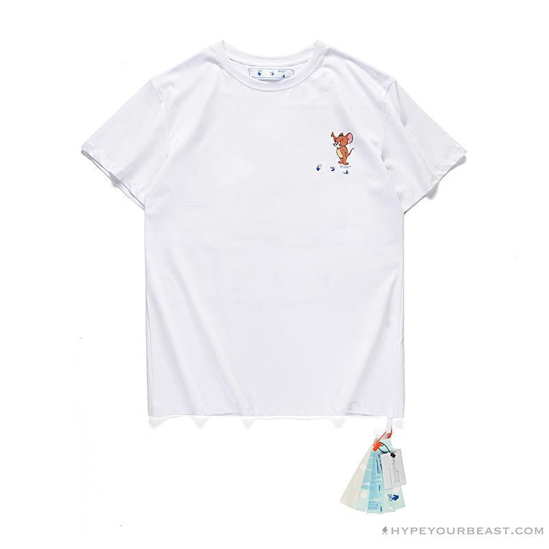 OFF-WHITE Classic Animated Tom and Jerry Arrow Tee Shirt 'WHITE'