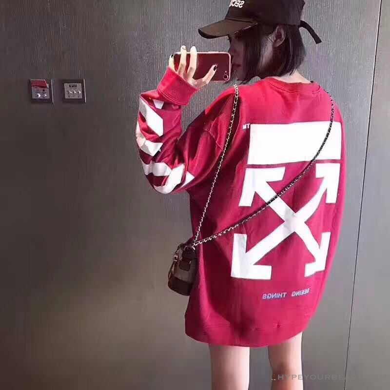 OFF-WHITE Classic Basic Cotton Terry Long Sleeve Shirt 'WINE RED'