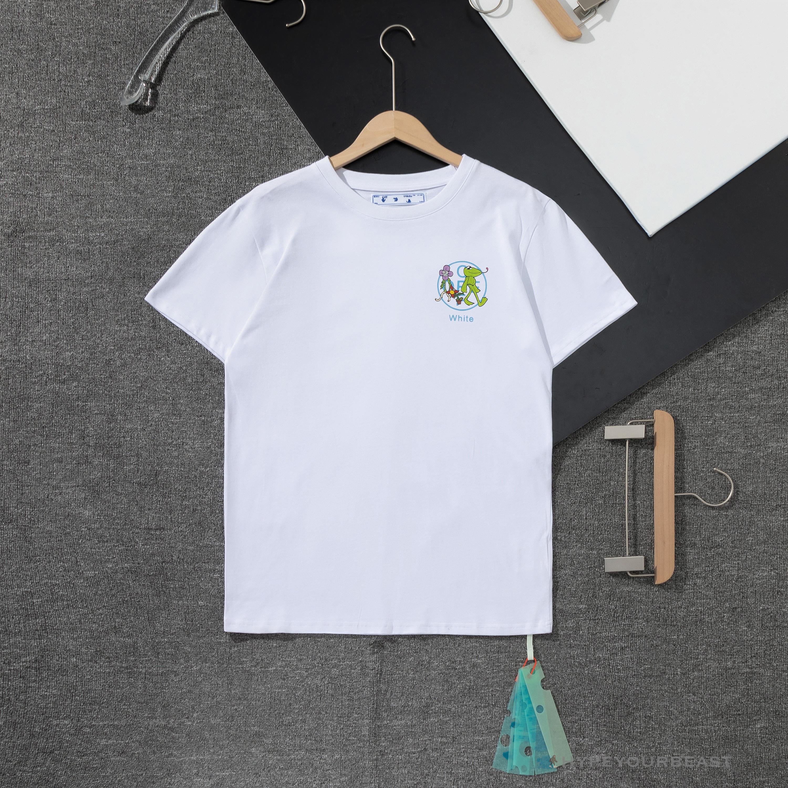 OFF-WHITE Floral and Frog Pattern Tee Shirt 'WHITE'