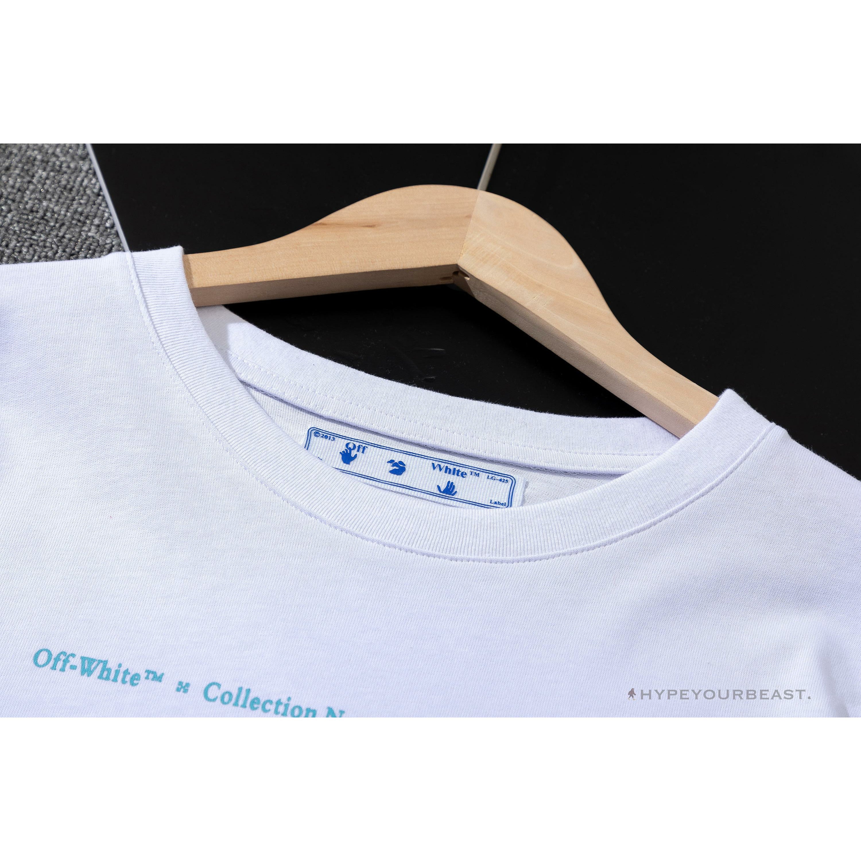OFF-WHITE Light Blue Marker Draw Pattern Tee Shirt 'WHITE'