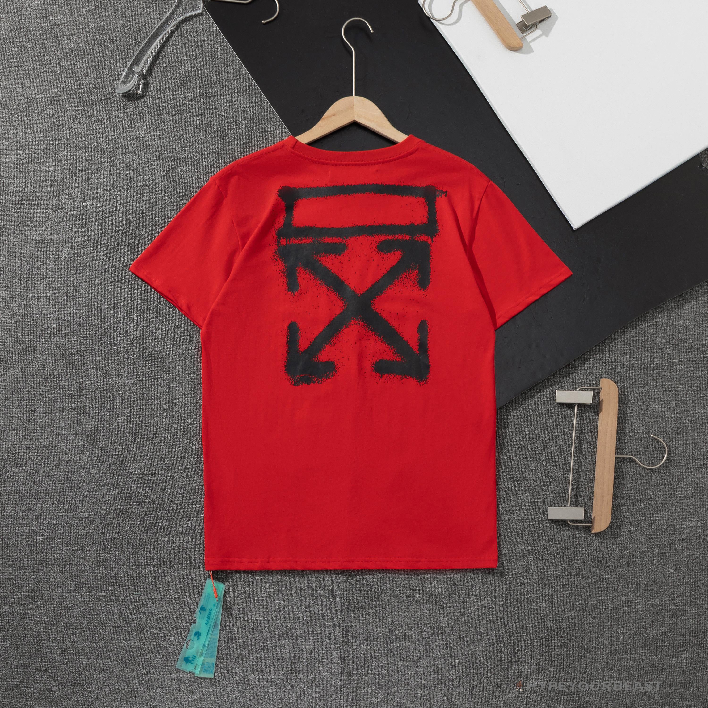 OFF-WHITE Spray Paint Arrow Tee Shirt 'RED'