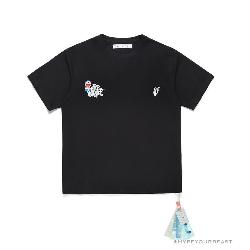 OFF-WHITE Graffiti Letter Doraemon Tee Shirt ' BLACK'