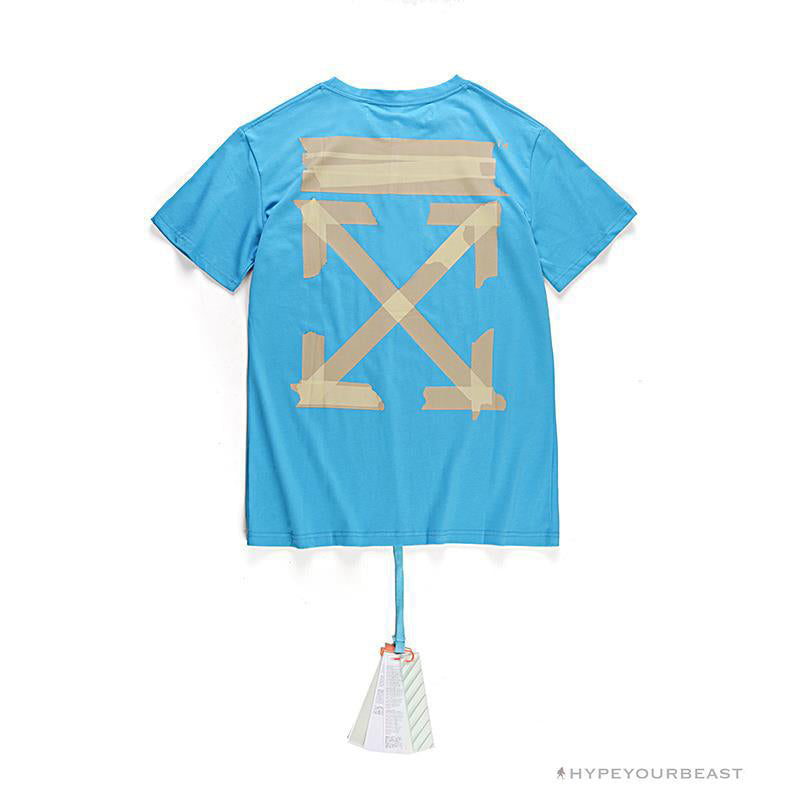 OFF-WHITE Explosive Strip Basic Arrow Tee Shirt 'BLUE'