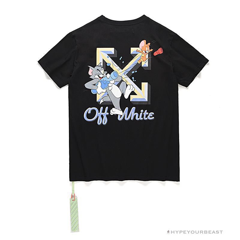 OFF-WHITE Summer Tom and Jerry Print Tee Shirt 'BLACK'