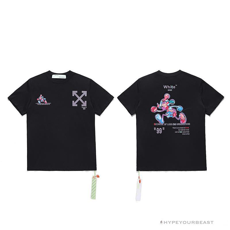 OFF-WHITE Joint Running Mickey Mouse Arrow Tee Shirt 'BLACK'