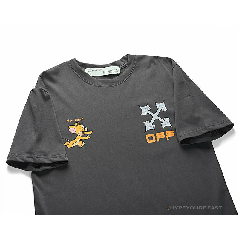 OFF-WHITE Jerry Move Faster Tee Shirt 'GREY'