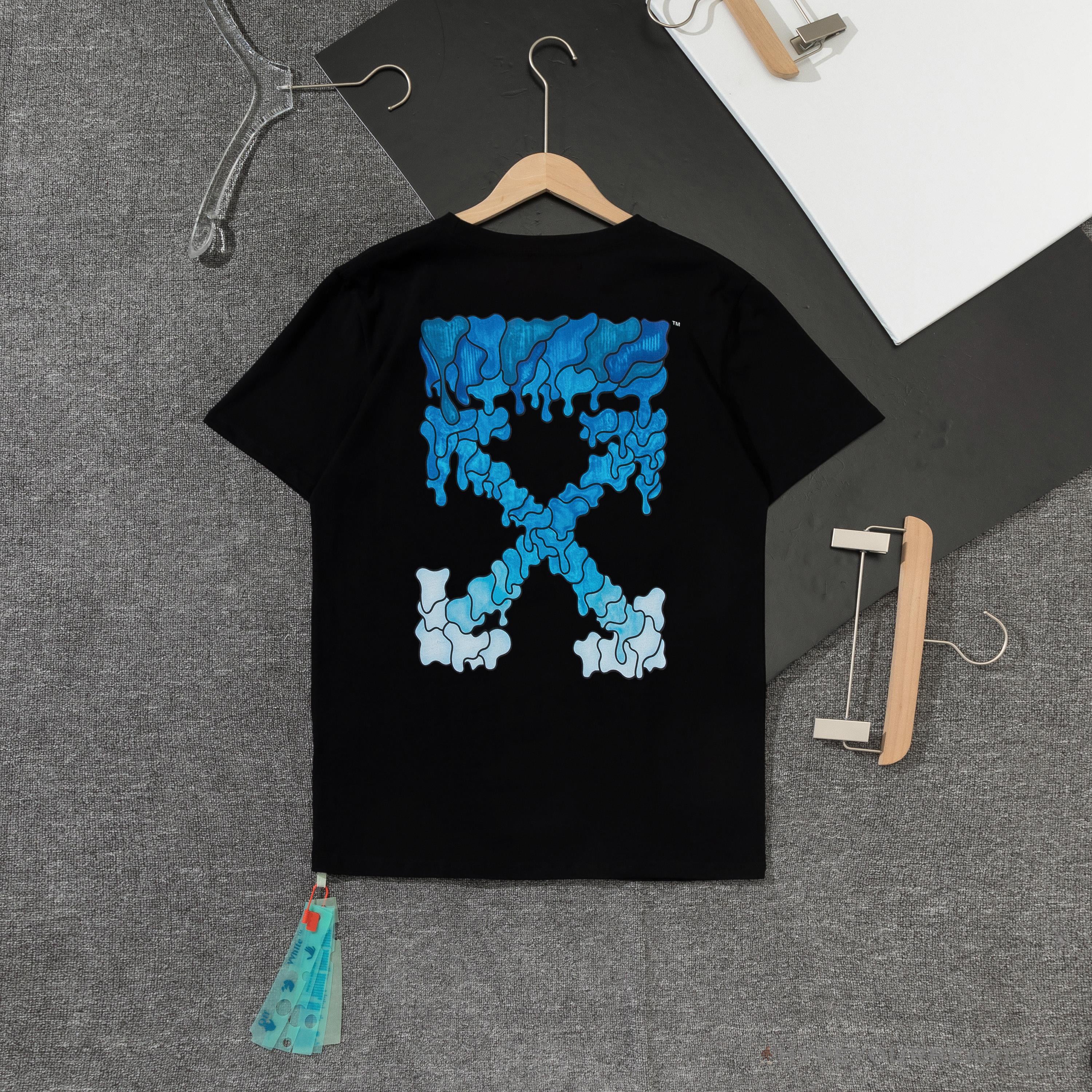OFF-WHITE Sea Blue Cross Arrow Tee Shirt 'BLACK'