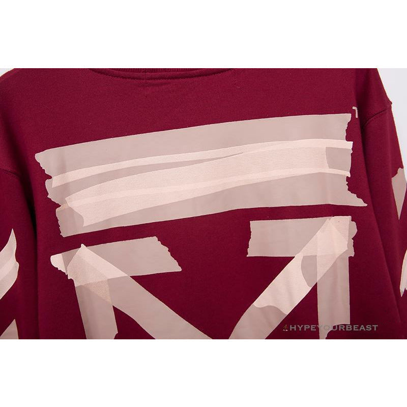 OFF-WHITE Rubber Strip Arrow Long Sleeve Shirt 'WINE RED'