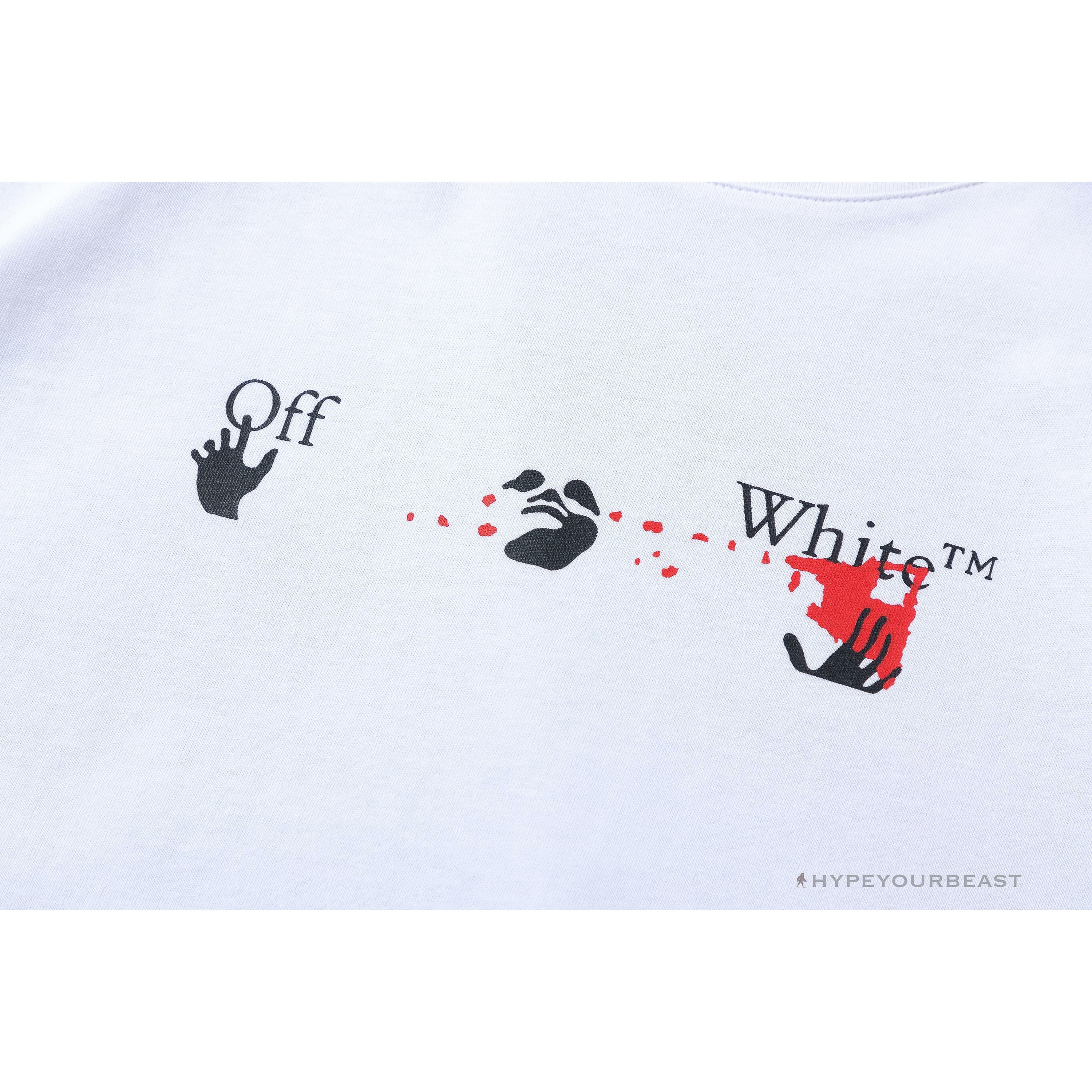 OFF-WHITE Acrylic Hand-Painted Graffiti Pattern Tee Shirt 'WHITE'