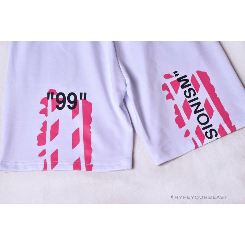 OFF-WHITE 99 x Pink Arrow Shorts 'WHITE'