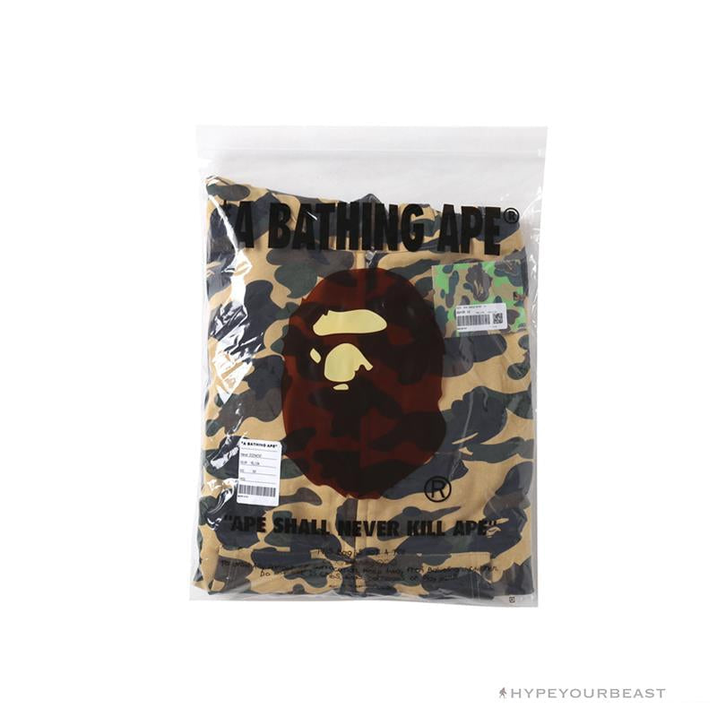 BAPE Camo Hoodie Shark Head 'YELLOW'