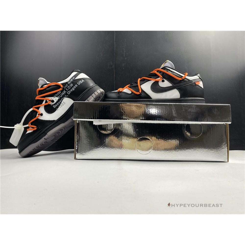 Off White X Nike Dunk Low Black Orange Lace